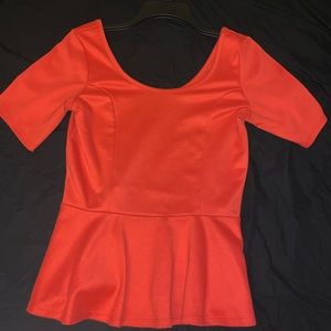 Burnt Orange Peplum Blouse
